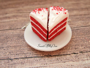 Red Velvet Cake Slice - Dangle Earrings - MTO