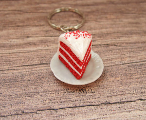 Red Velvet Cake Slice Charm - Necklace/Charm/Keychain - MTO