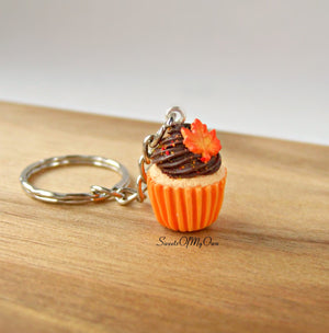 Chocolate Maple Leaf Cupcake Charm - Necklace/Charm/Keychain - MTO