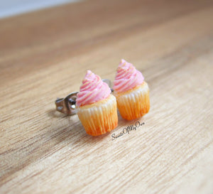 Pink Cupcakes - Stud Earrings
