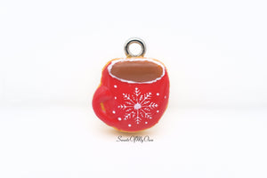 Christmas Red Themed Hot Drink Biscuit (small) - Necklace/Charm