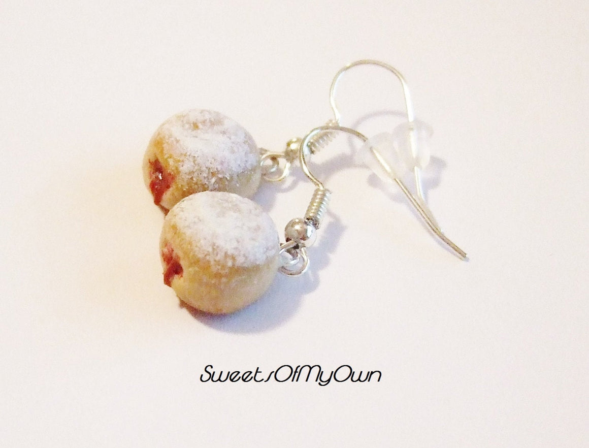 Sugar Coated Jam Donut - Dangle Earrings - MTO