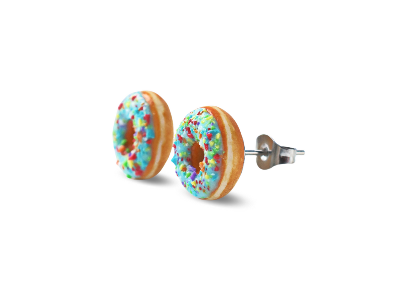 Turquoise Doughnut Earrings - Stud Earrings