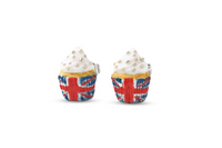 Thumbnail for Union Jack Cupcakes Front Stud Earrings