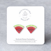 Thumbnail for Watermelon slice earrings on a branded card with 'SweetsofMyOwn' logo.
