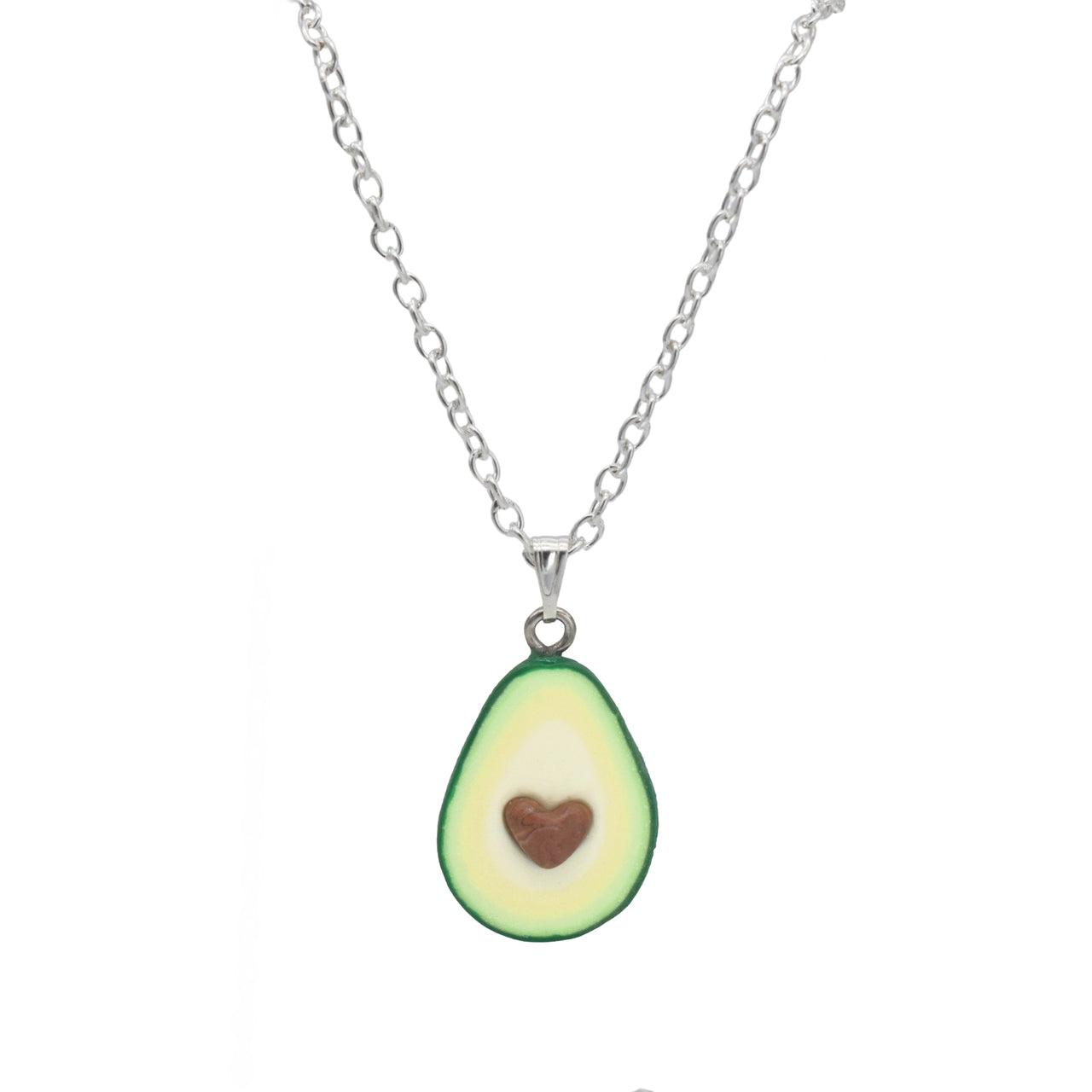 Avocado Half Heart Charm