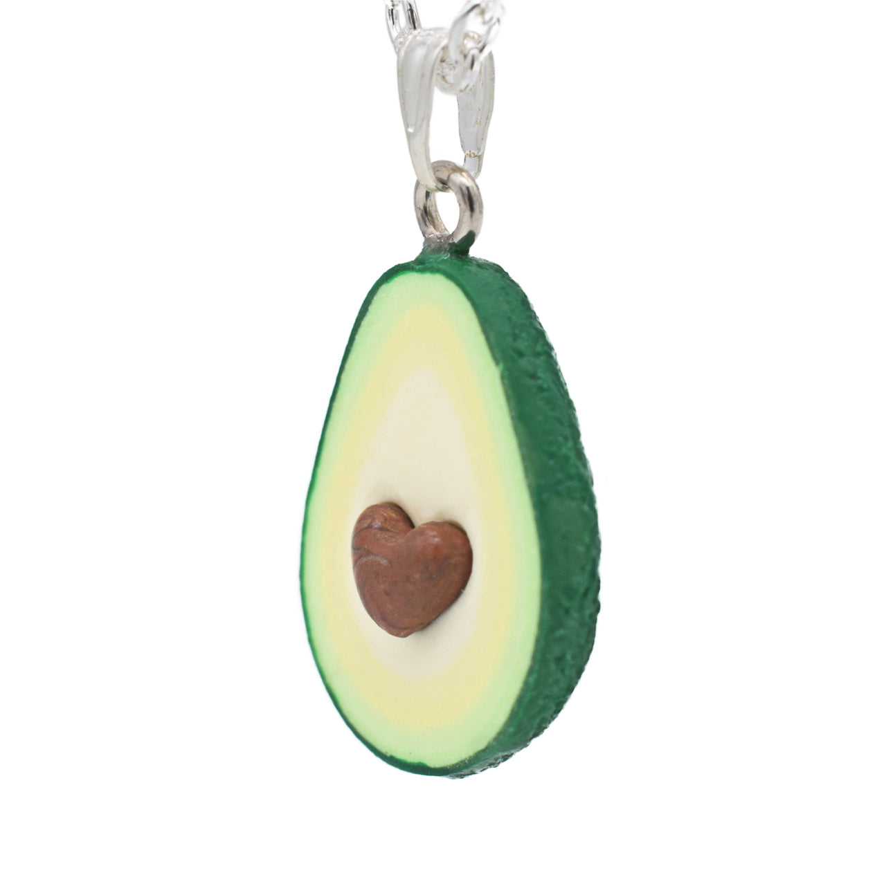 Avocado Half Heart Charm
