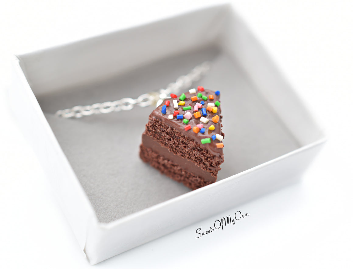 Chocolate Cake with Sprinkles Charm