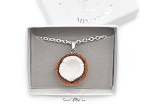 Coconut Half Charm - Necklace/Charm/Keychain - MTO