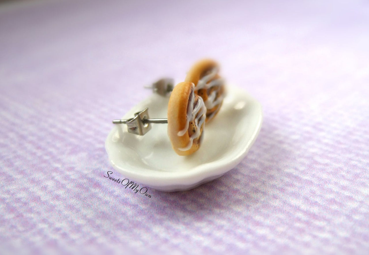 Cinnamon Bun Cinnamon Swirl - Stud Earrings