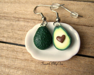 Avocado Heart Earrings - Dangle Earrings