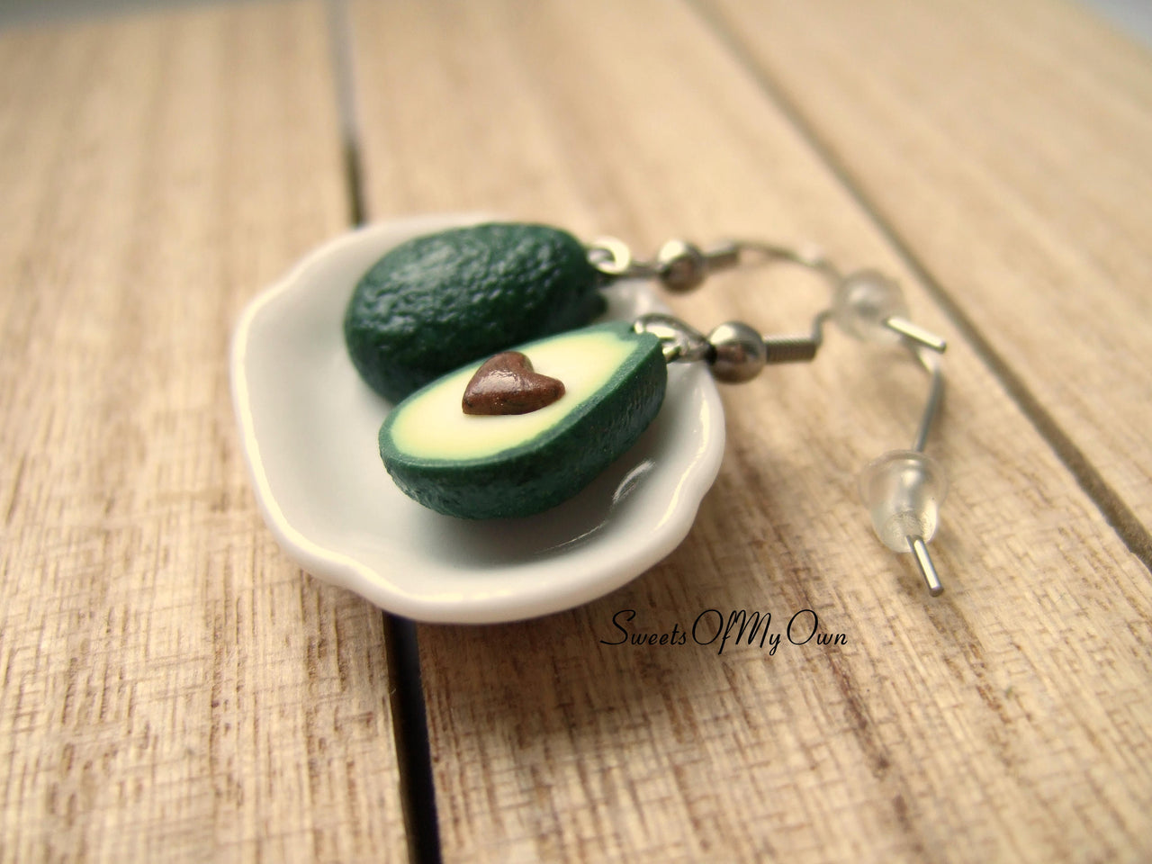 Avocado Heart Earrings - Dangle Earrings