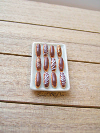 Thumbnail for Miniature Chocolate Eclairs Set - Dolls House 1:12 Scale