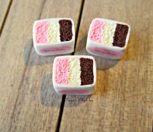 Tub of Neapolitan Ice Cream Miniature - 1:12 Scale