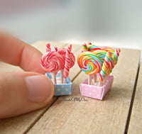 Thumbnail for Miniature Rainbow Lollipops with Display - 1:12 Scale