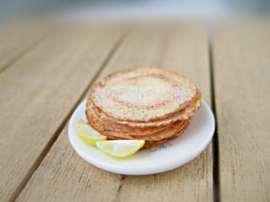 Miniature Lemon and Sugar Pancakes - Dolls House 1:12 Scale