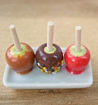 Thumbnail for Miniature Toffee + Chocolate Apples Set of 3 - 1:12 Scale