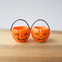 Thumbnail for Pumpkin Trick or Treat Bucket Miniature - Dolls House 1:12 Scale