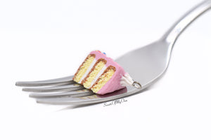 Pink Rainbow Sprinkles Cake Slice Charm