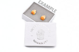 Grapefruit Stud Earrings - Front and Back
