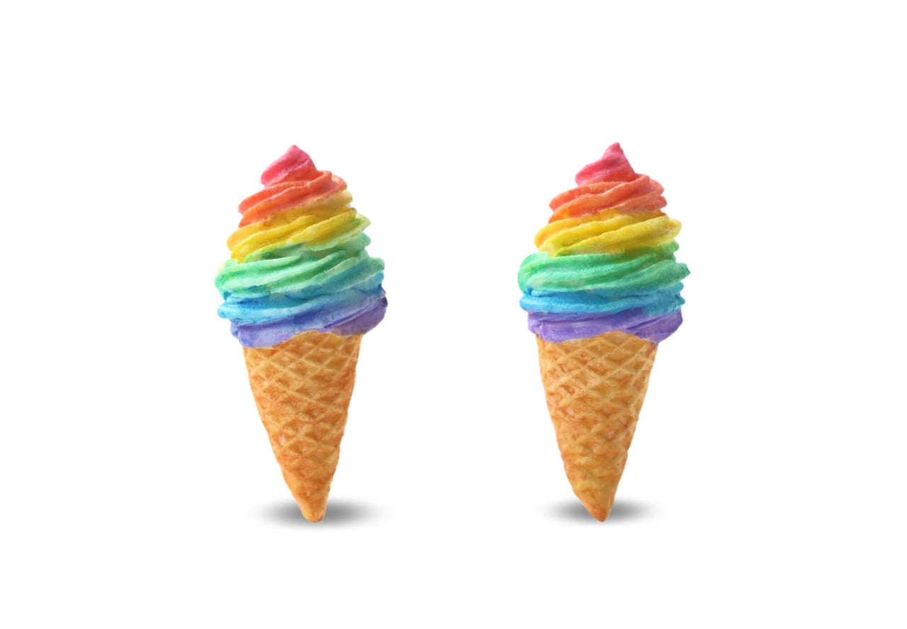 Rainbow Ice Cream - Stud Earrings