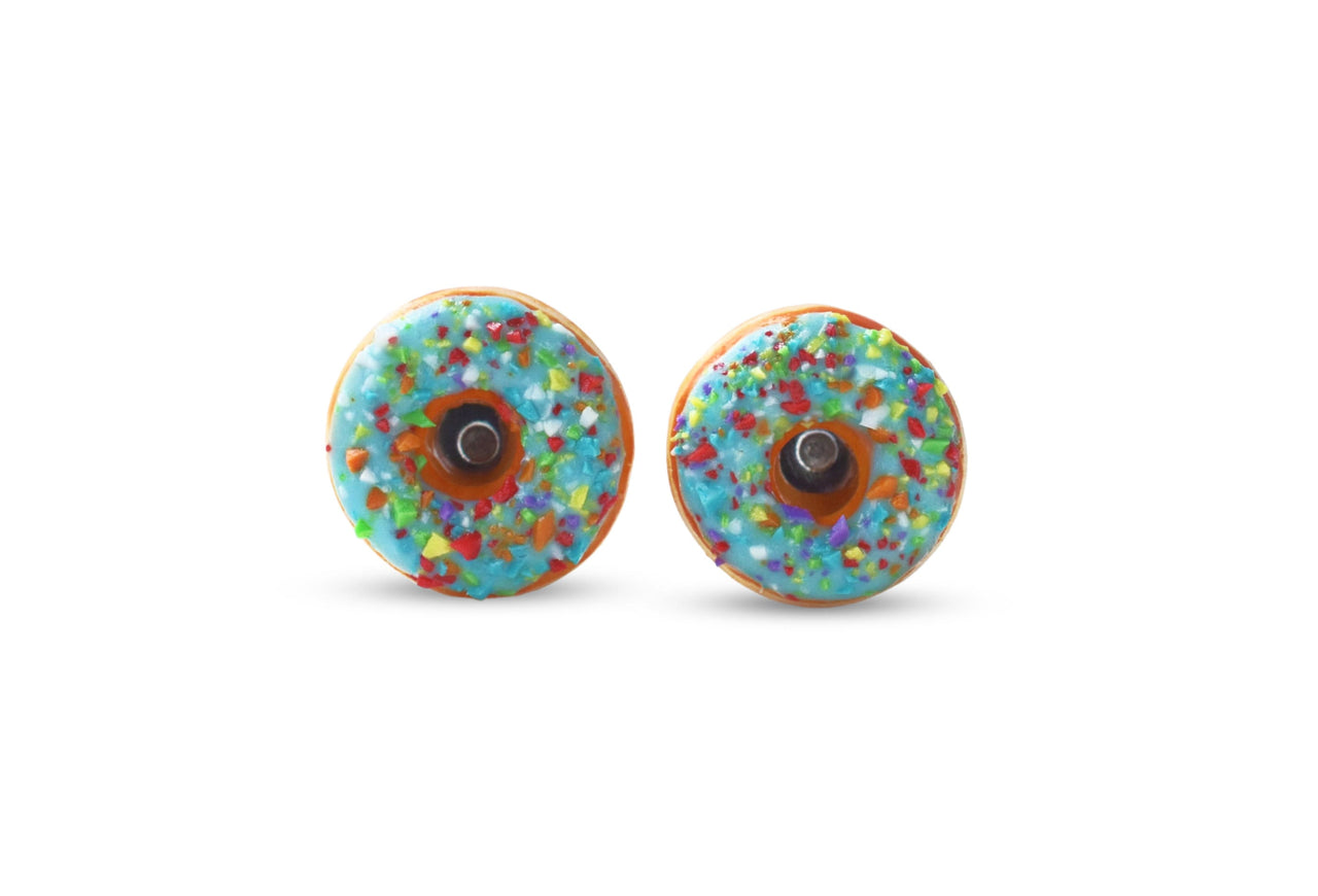 Turquoise Doughnut Earrings - Stud Earrings