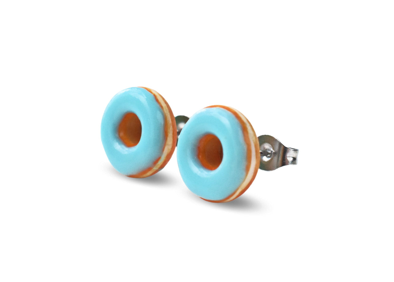 Turquoise Doughnut Earrings - Stud Earrings