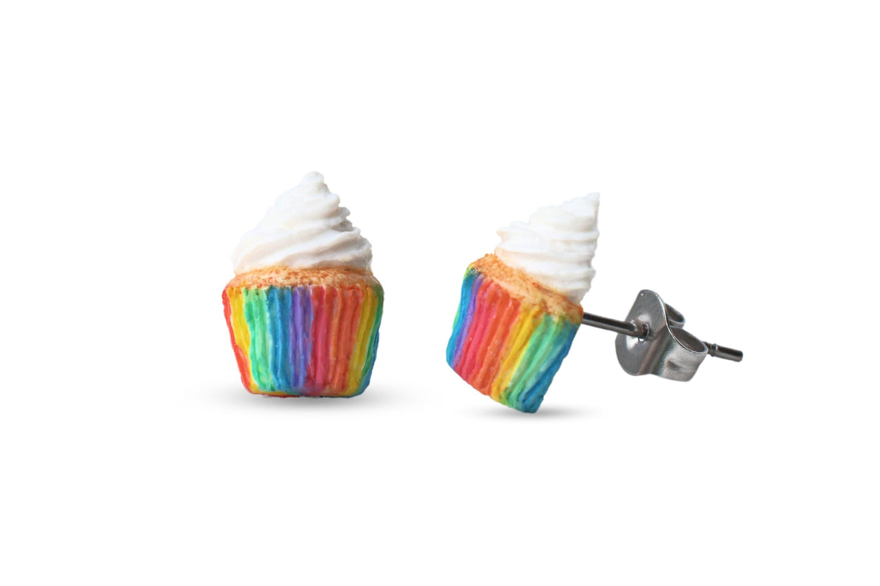 Rainbow Cupcakes - Stud Earrings