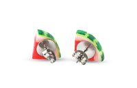 Thumbnail for Watermelon Slices with Heart Seeds - Stud Earrings