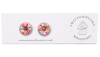 Thumbnail for Pink Doughnuts Stud Earrings on a Backing Card Sweetsofmyown