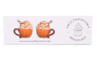 Thumbnail for Pumpkin Spiced Latte Stud Earrings on Backing Card