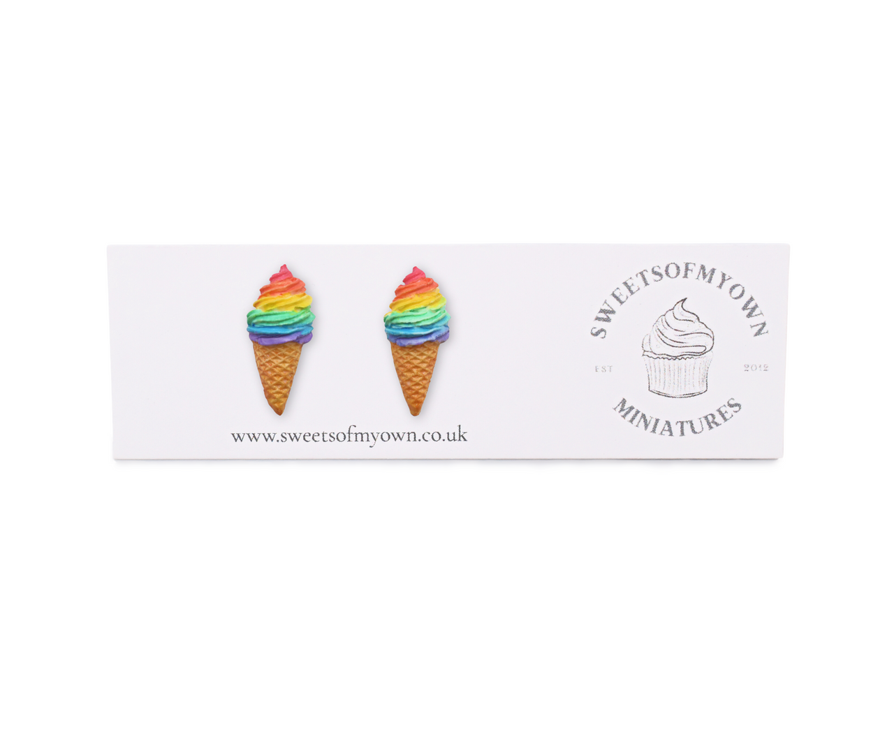 Rainbow Ice Cream - Stud Earrings