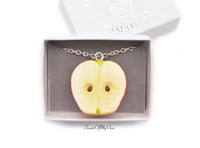 Thumbnail for Red Apple Half Charm - Necklace/Charm/Keychain - MTO
