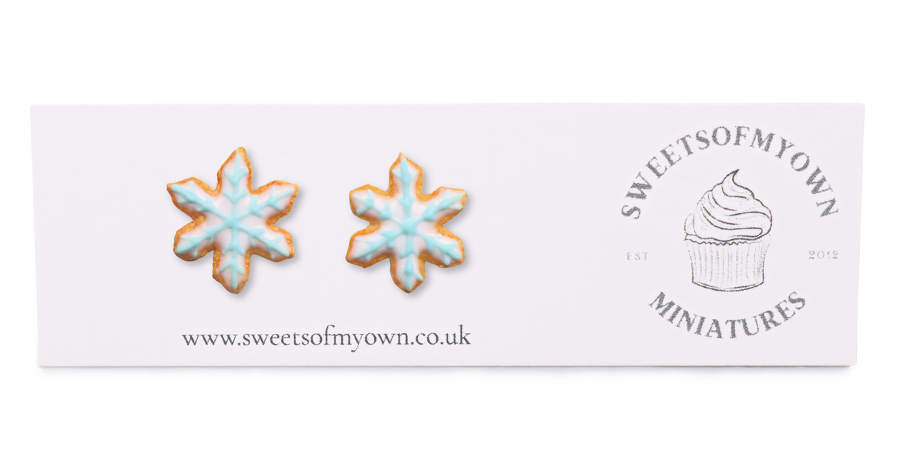 Snowflake Shaped Icing Biscuit - Stud Earrings - Choose Your Style