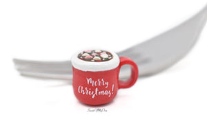 Miniature Merry Christmas Hot Chocolate with Marshmallows - Dolls House 1:12 Scale
