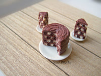 Thumbnail for MTO - Chocolate Checkerboard Cake Miniature - Doll House 1:12 Scale - SweetsOfMyOwn