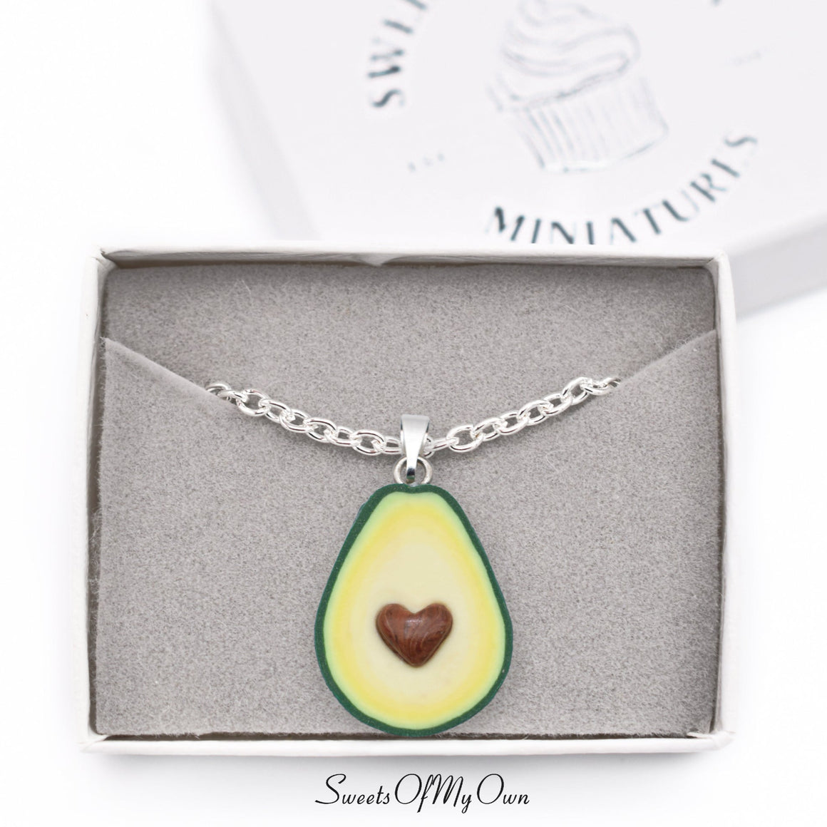 Avocado Half Heart Charm