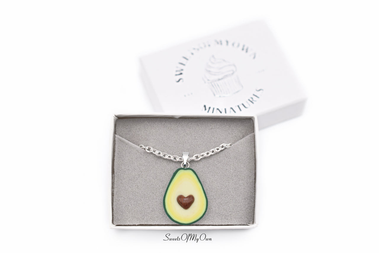 Avocado Half Heart Charm