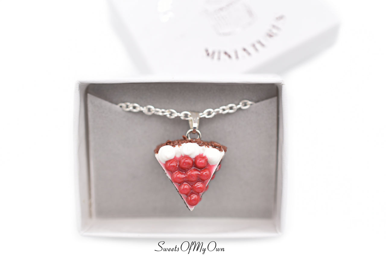 Black Forest Gateau Cake Charm - Necklace/Charm/Keychain - MTO