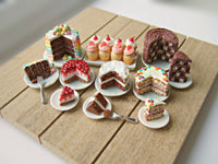 Thumbnail for MTO - Chocolate Checkerboard Cake Miniature - Doll House 1:12 Scale - SweetsOfMyOwn