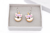 Thumbnail for Smiling Unicorn Doughnut Dangle Earrings