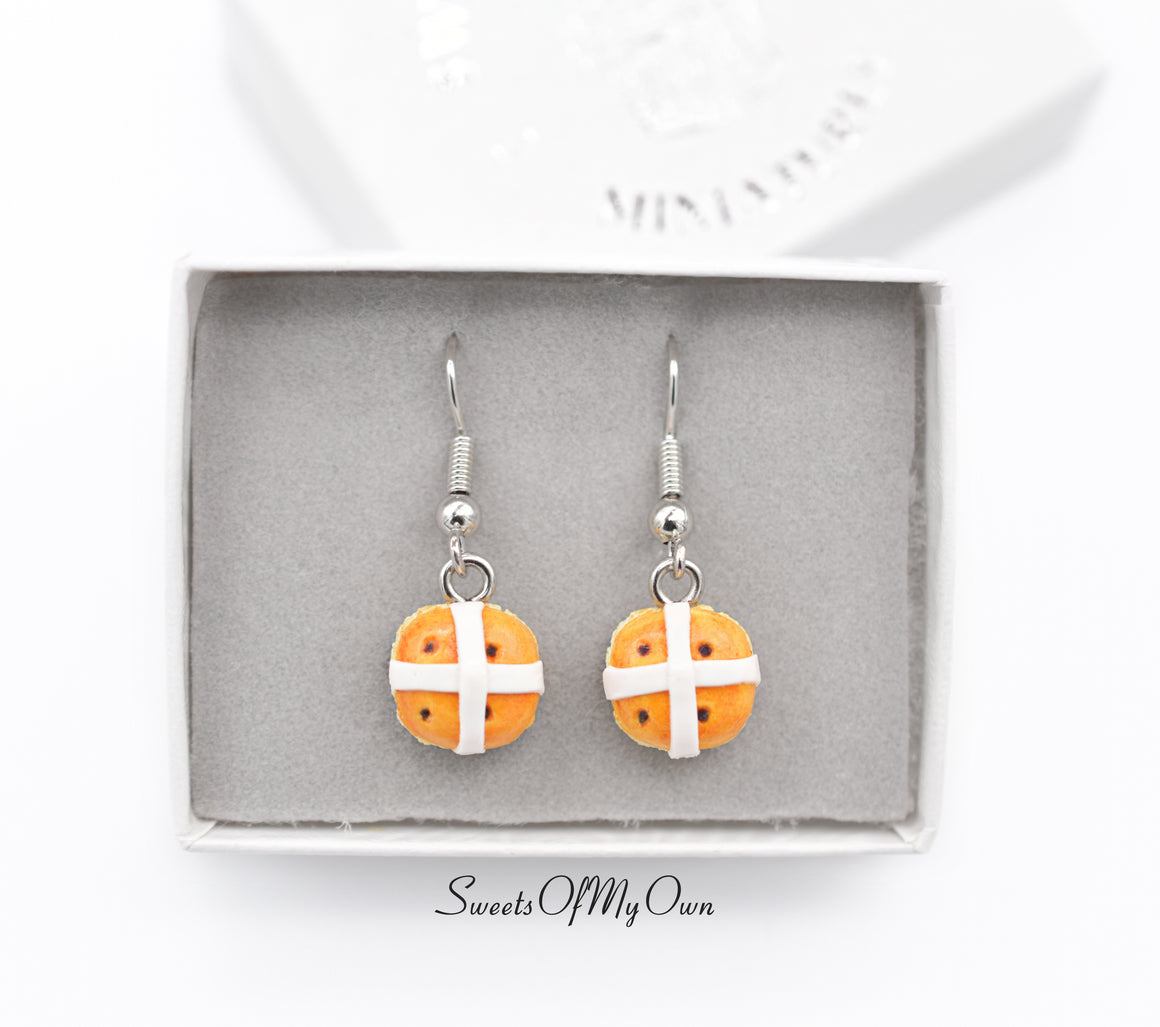 Hot Cross Buns - Dangle Earrings