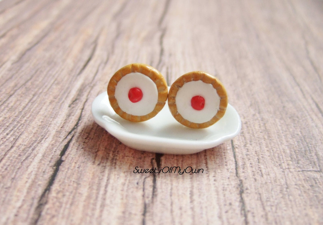 Cherry Bakewell Cake - Stud Earrings - MTO