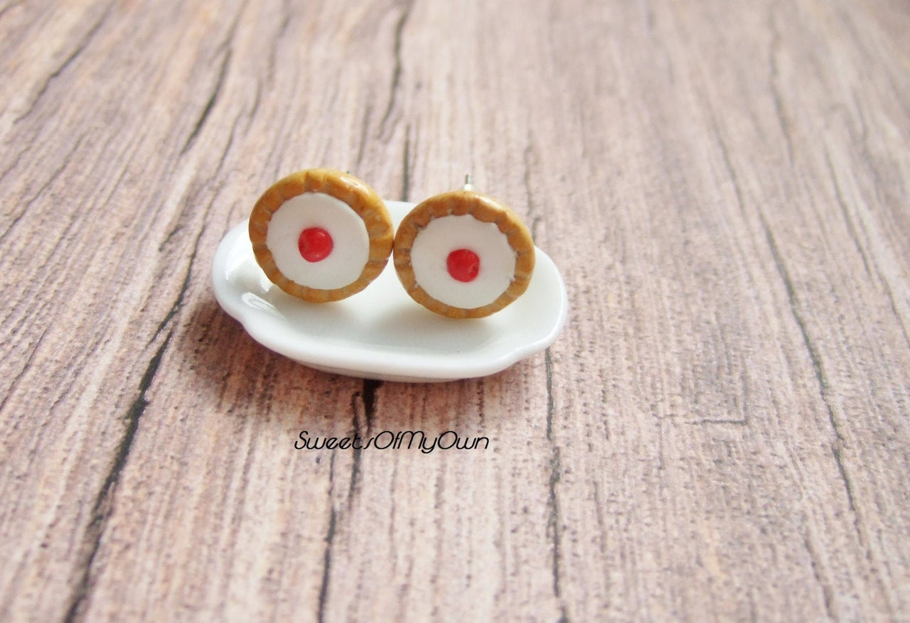 Cherry Bakewell Cake - Stud Earrings - MTO
