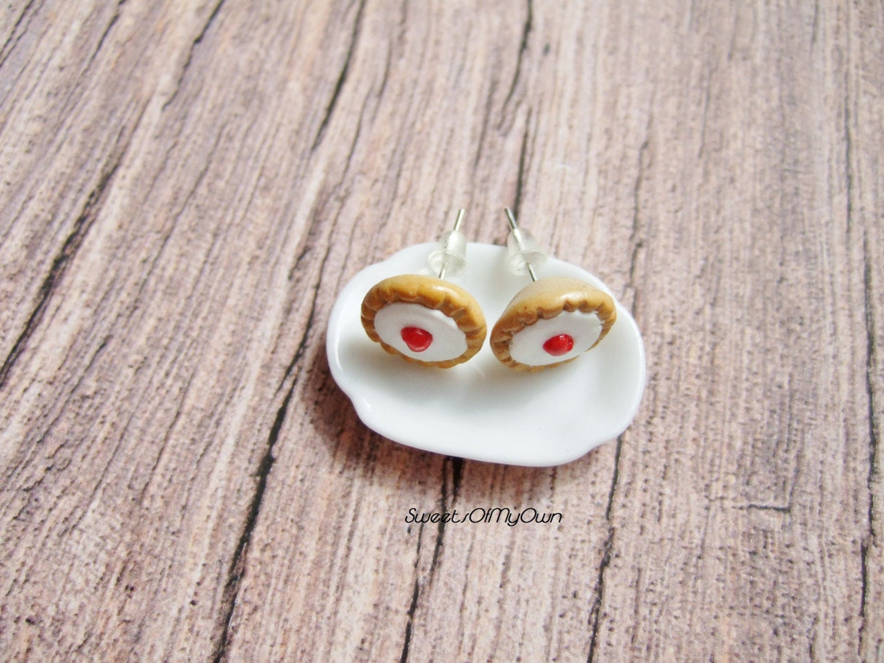 Cherry Bakewell Cake - Stud Earrings - MTO