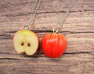 Red Apple Halves BFF Set - Charms/Necklaces/Keychains - MTO