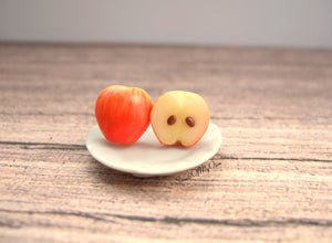 Red Apple Halves - Stud Earrings - MTO