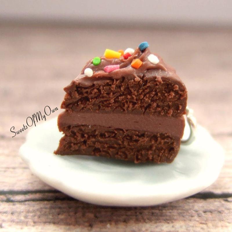 Chocolate Cake with Sprinkles Charm - SweetsOfMyOwn