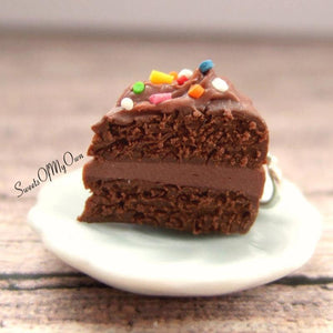 Chocolate Cake with Sprinkles Charm - SweetsOfMyOwn