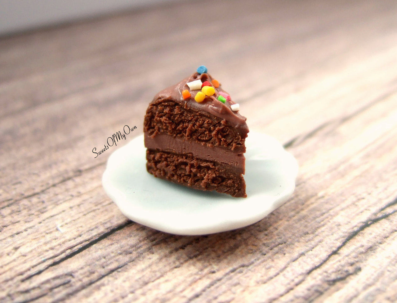 Chocolate Cake with Sprinkles Charm - SweetsOfMyOwn
